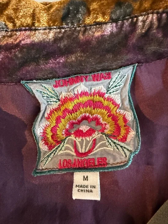 Johnny Was OMbré Cheetah Vělvet Oversized Shirt size M - Picture 8 of 11